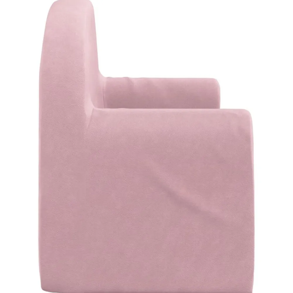 vidaXL Sofá cama para niños de 2 plazas felpa suave Rosa Outlet