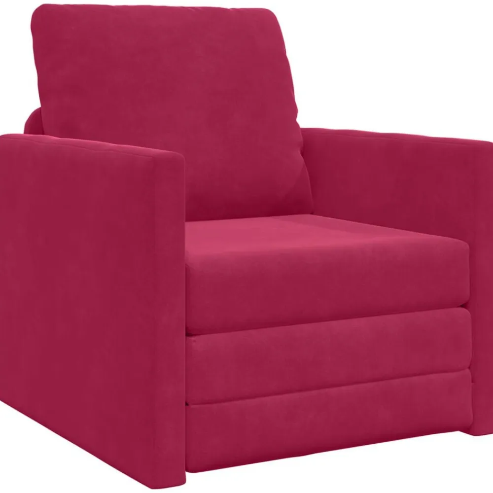 vidaXL Sofá cama Rojo vino 74 x 77 x 81 cm Terciopelo Rojo vino tinto Hot