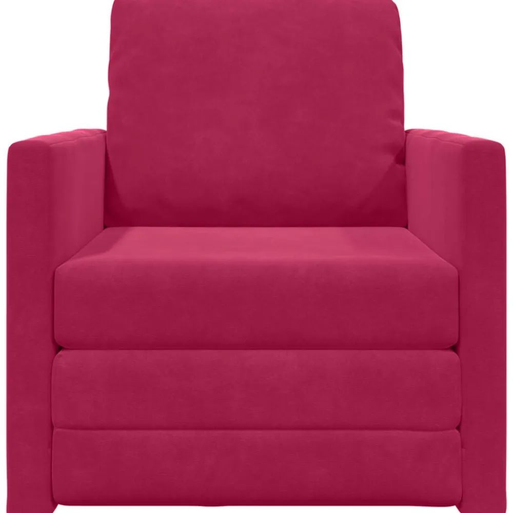 vidaXL Sofá cama Rojo vino 74 x 77 x 81 cm Terciopelo Rojo vino tinto Hot