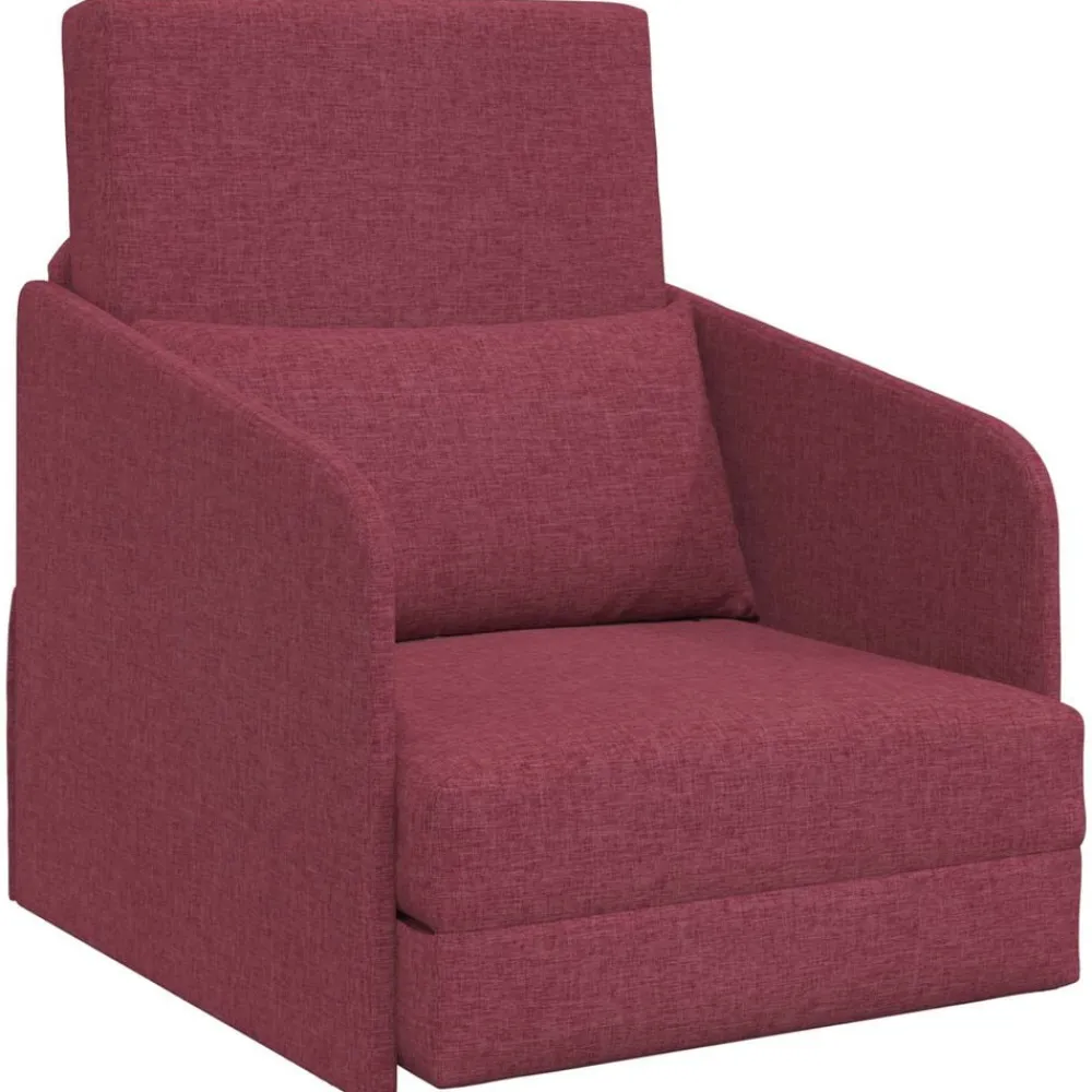 vidaXL Sofás-Sofá cama Rojo vino 65 x 80 x 83 cm tela