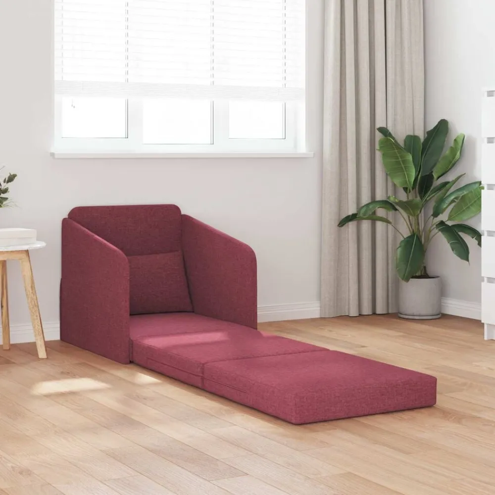 vidaXL Sofás-Sofá cama Rojo vino 65 x 80 x 83 cm tela