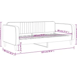 vidaXL Camas Y Accesorios-Sofá cama sin colchón terciopelo 80x200 cm