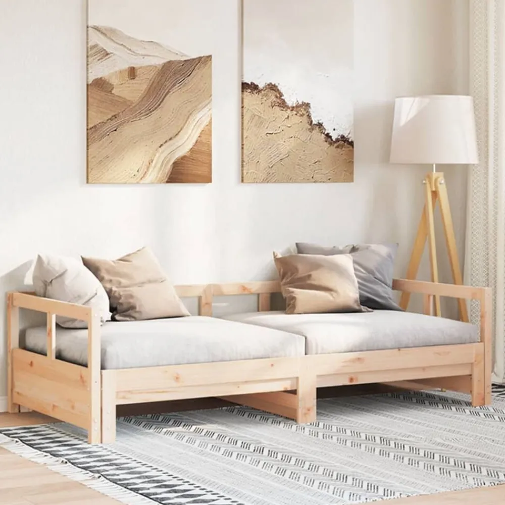 vidaXL Camas Y Accesorios-Sofá cama sin colchón madera maciza de pino 80x200 cm