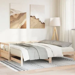 vidaXL Camas Y Accesorios-Sofá cama sin colchón madera maciza de pino 80x200 cm