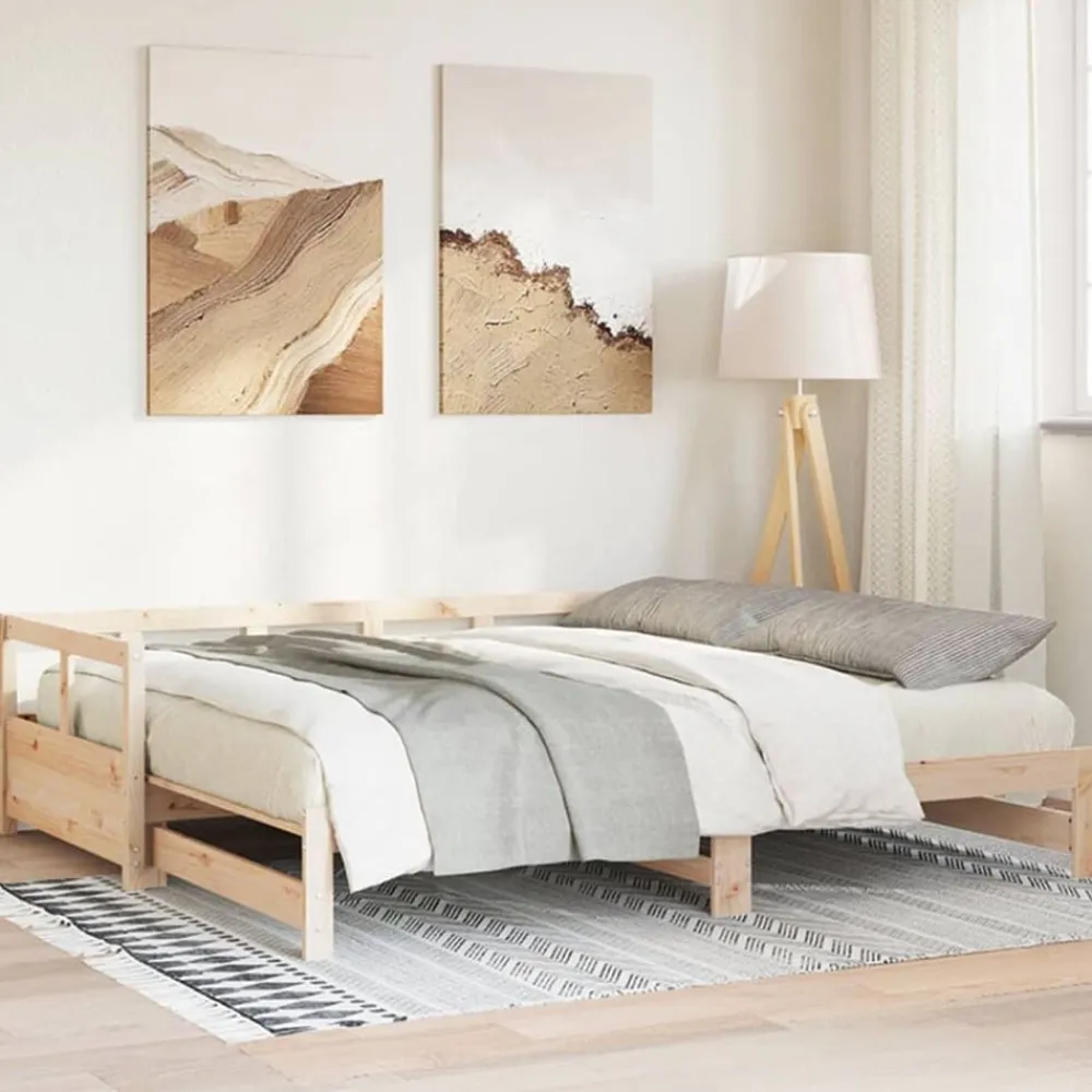 vidaXL Camas Y Accesorios-Sofá cama sin colchón madera maciza de pino 80x200 cm
