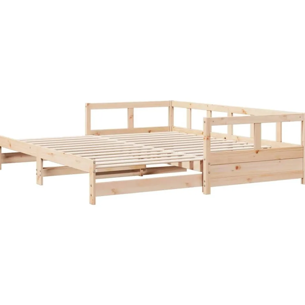 vidaXL Camas Y Accesorios-Sofá cama sin colchón madera maciza de pino 80x200 cm