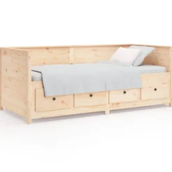 vidaXL Camas Y Accesorios-Sofá cama sin colchón madera maciza de pino 80x200 cm