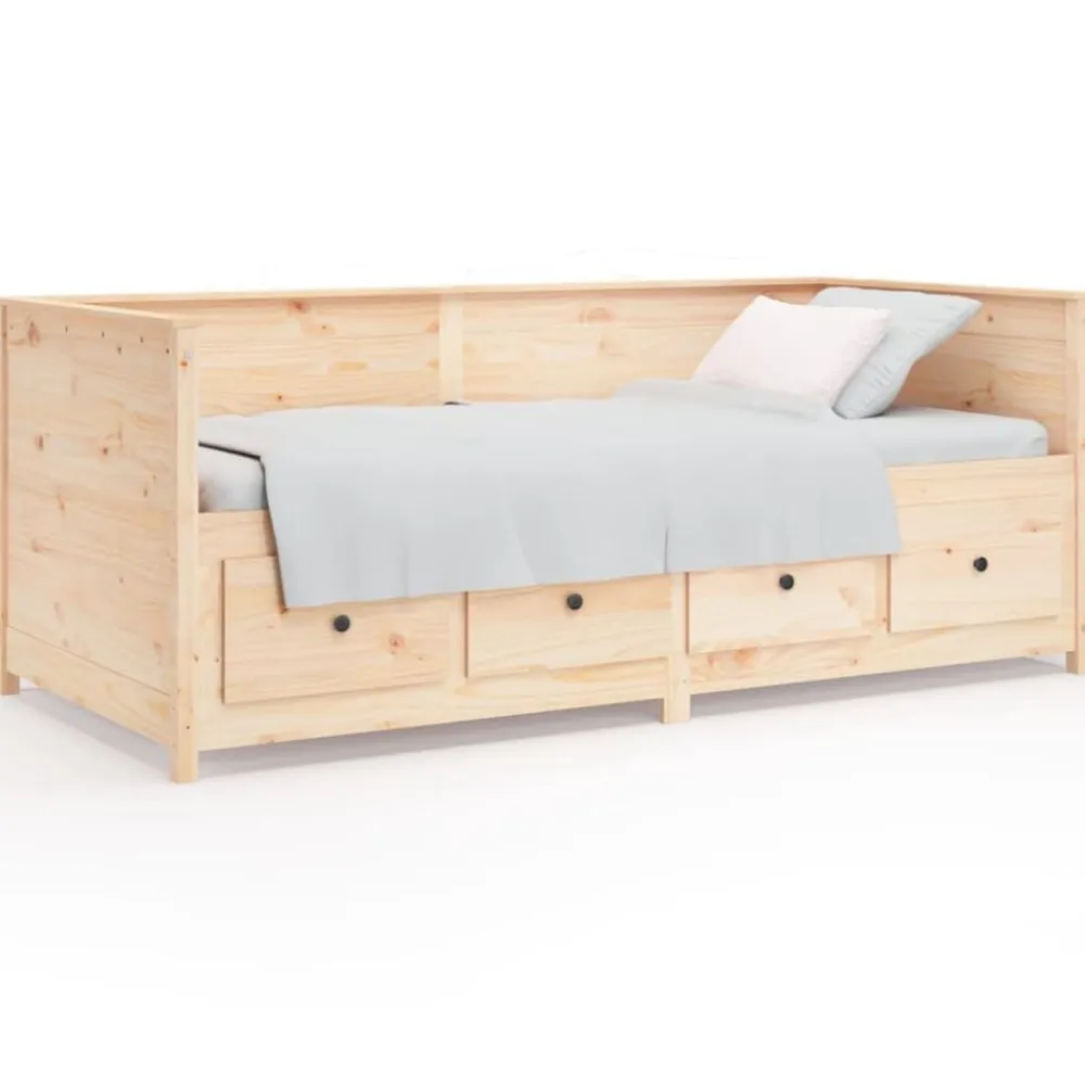 vidaXL Camas Y Accesorios-Sofá cama sin colchón madera maciza de pino 80x200 cm