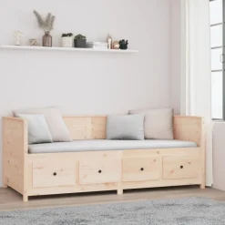 vidaXL Camas Y Accesorios-Sofá cama sin colchón madera maciza de pino 80x200 cm