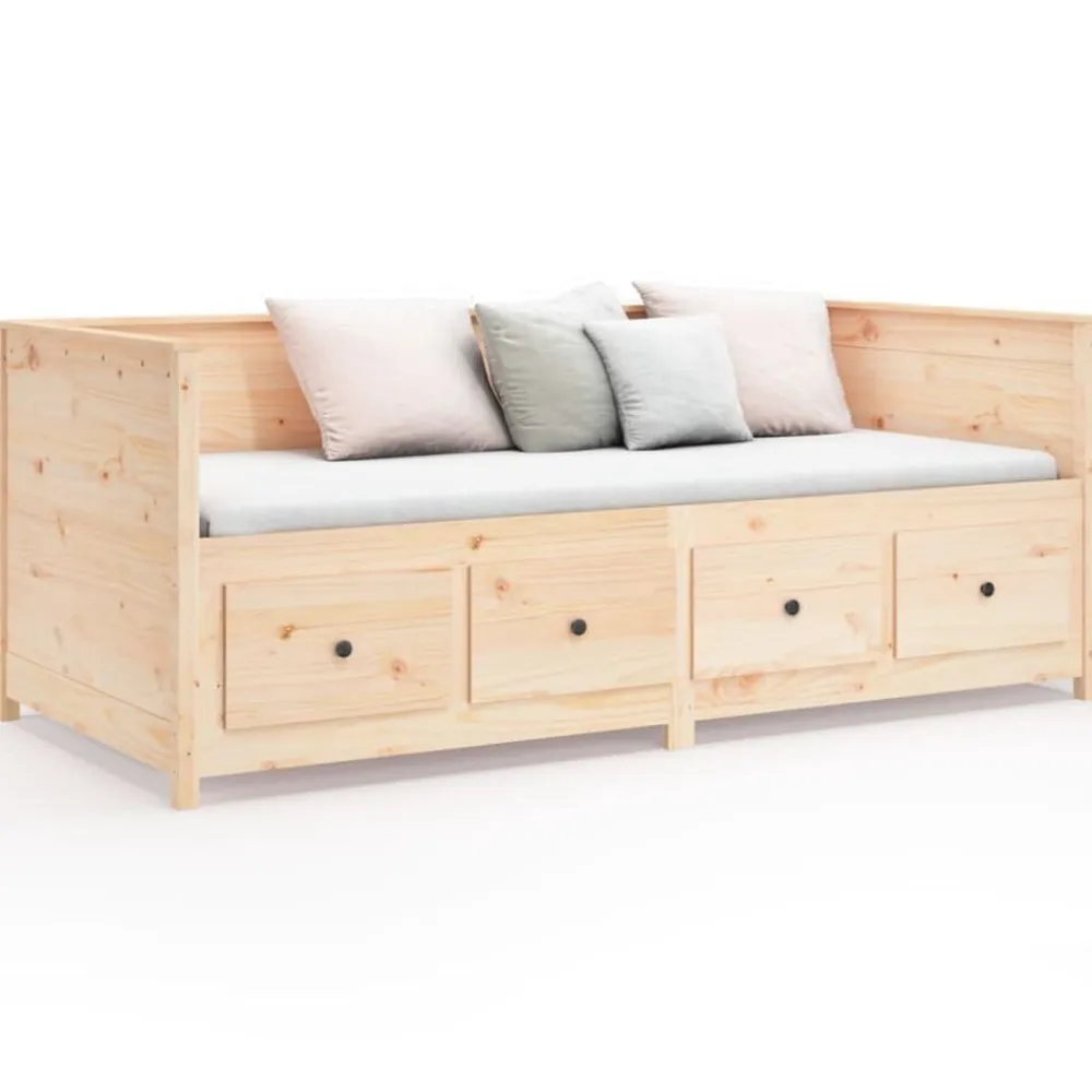 vidaXL Camas Y Accesorios-Sofá cama sin colchón madera maciza de pino 80x200 cm