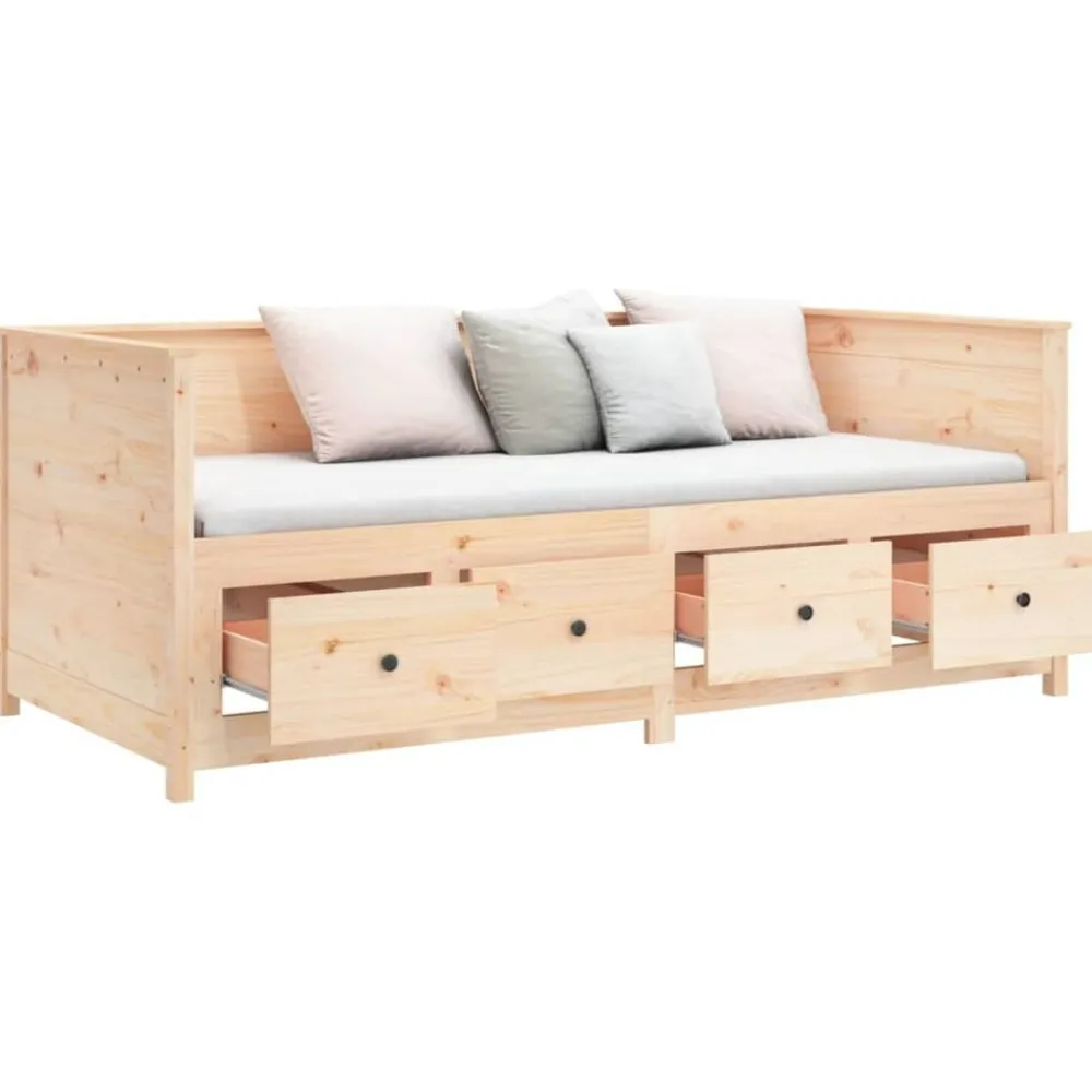 vidaXL Camas Y Accesorios-Sofá cama sin colchón madera maciza de pino 80x200 cm