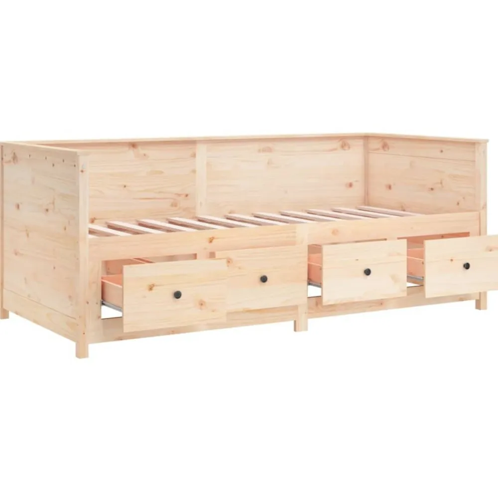 vidaXL Camas Y Accesorios-Sofá cama sin colchón madera maciza de pino 80x200 cm