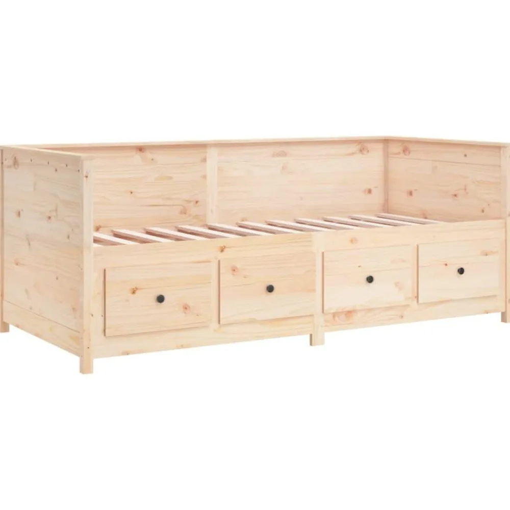 vidaXL Camas Y Accesorios-Sofá cama sin colchón madera maciza de pino 80x200 cm