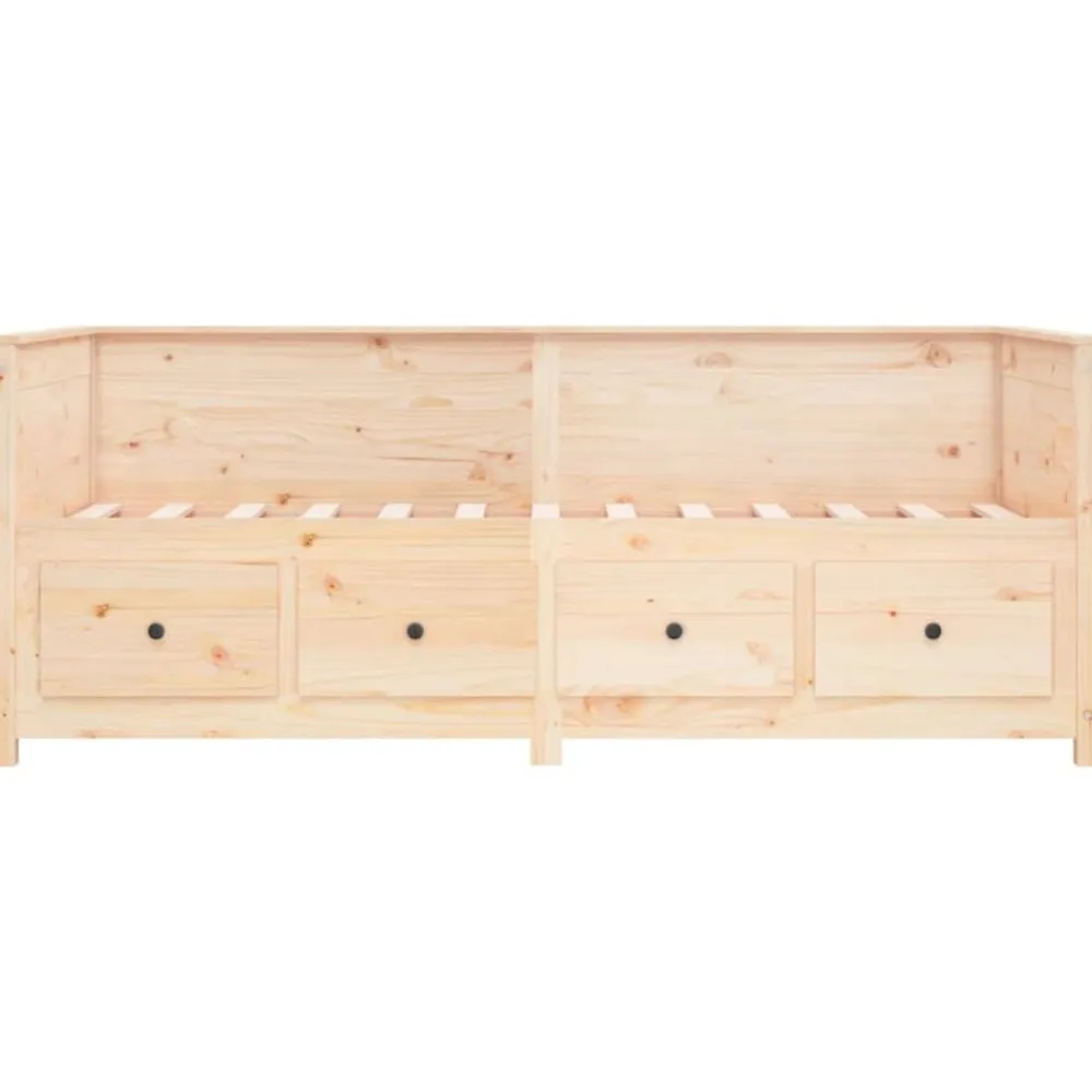 vidaXL Camas Y Accesorios-Sofá cama sin colchón madera maciza de pino 80x200 cm