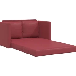 vidaXL Sofá cama suelo 2 en 1 cuero sintético rojo tinto 112x174x55 cm Rojo vino tinto Discount