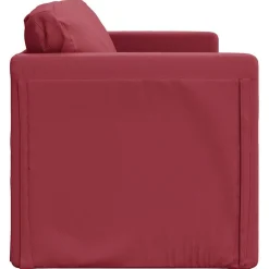 vidaXL Sofá cama suelo 2 en 1 cuero sintético rojo tinto 112x174x55 cm Rojo vino tinto Discount
