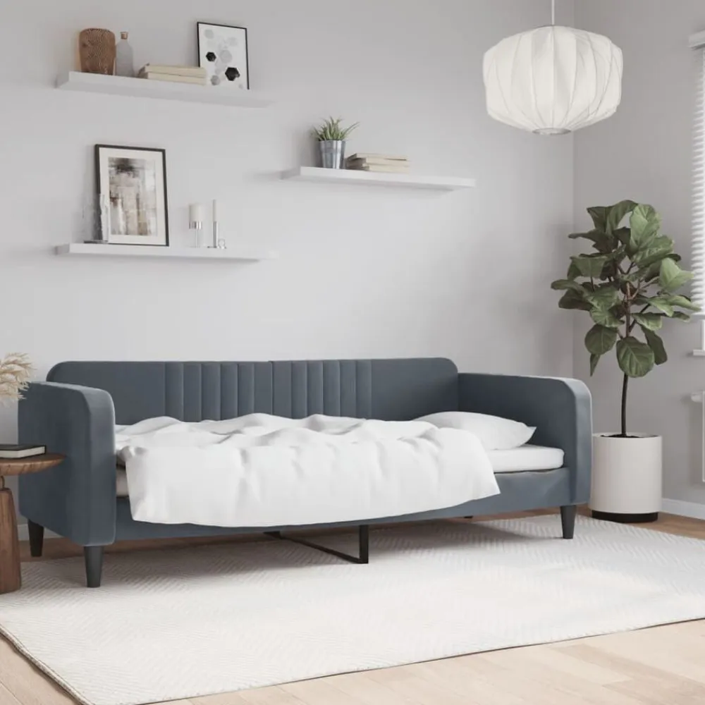 vidaXL Sofá cama terciopelo 80x200 cm Gris oscuro Hot