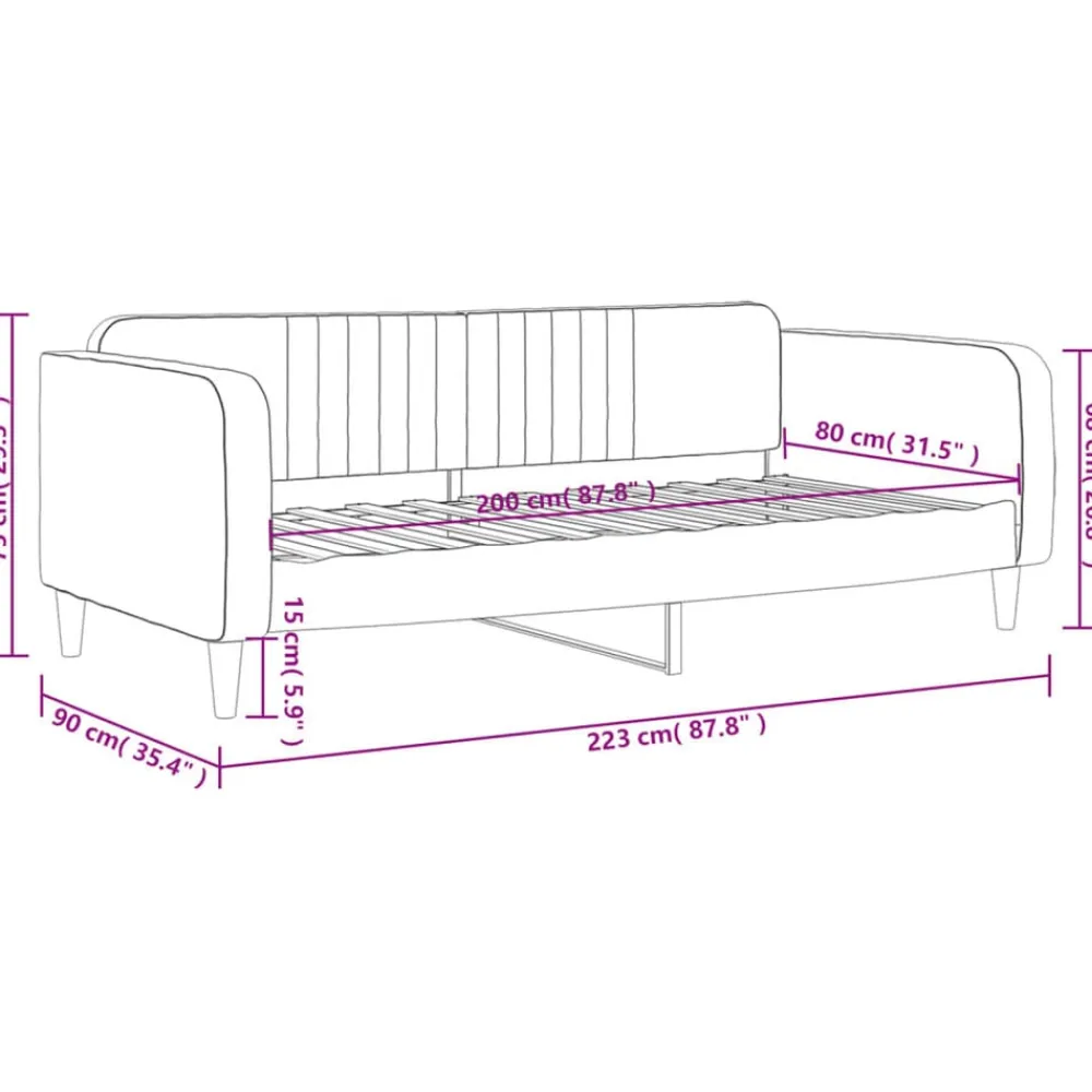 vidaXL Sofá cama terciopelo 80x200 cm Gris oscuro Hot