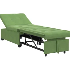 vidaXL Sofá cama 194 x 67 x 82 cm Terciopelo Verde claro Discount