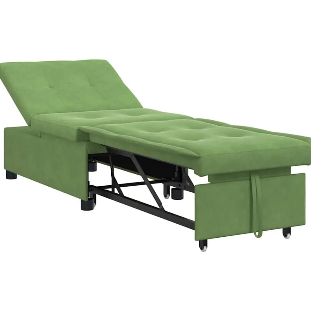 vidaXL Sofá cama 194 x 67 x 82 cm Terciopelo Verde claro Discount