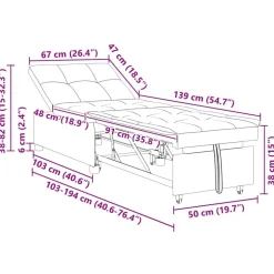 vidaXL Sofá cama 194 x 67 x 82 cm Terciopelo Verde claro Discount