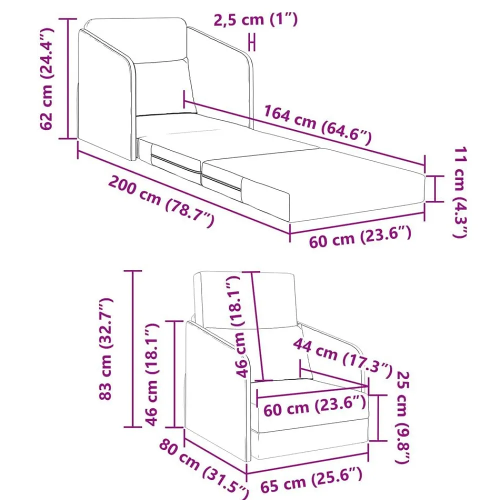 vidaXL Sofá cama 65 x 80 x 83 cm tela Verde oscuro Online