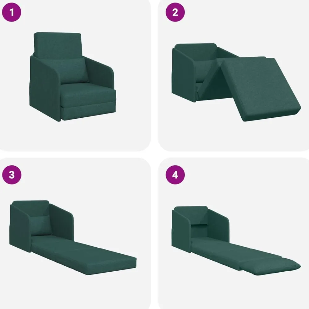 vidaXL Sofá cama 65 x 80 x 83 cm tela Verde oscuro Online