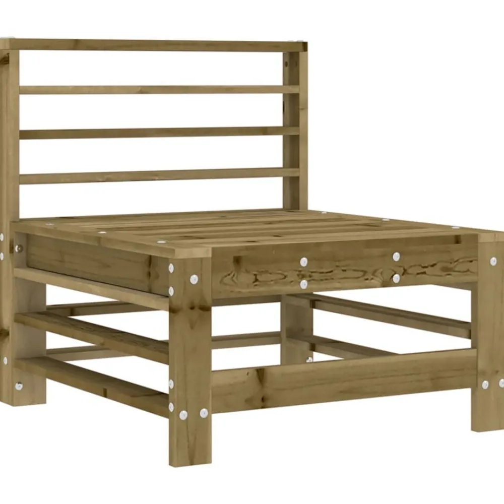vidaXL Sofá central con cojines madera de pino impregnada pino impregnado Discount