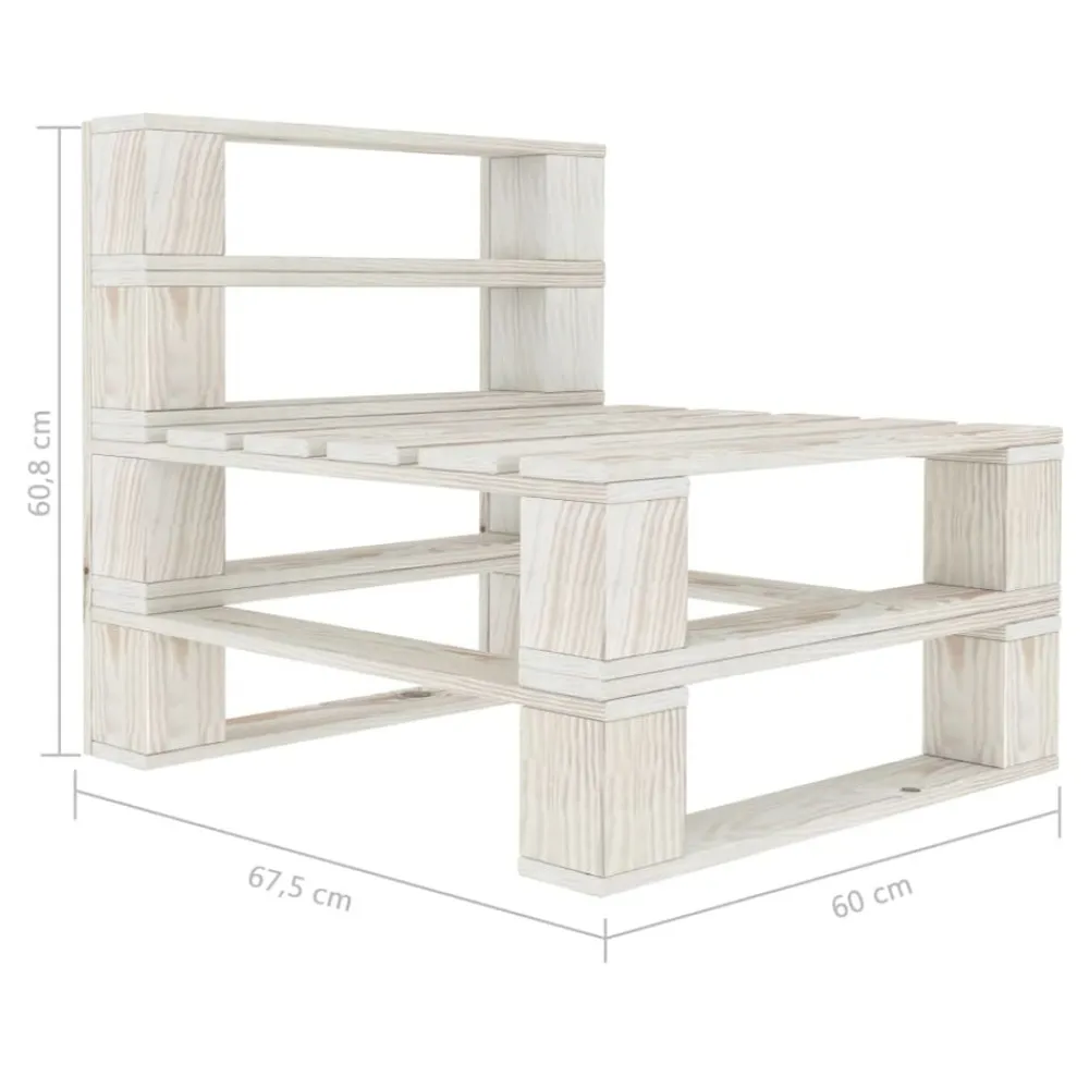 vidaXL Muebles De Jardín-Sofá central de palés para jardín madera