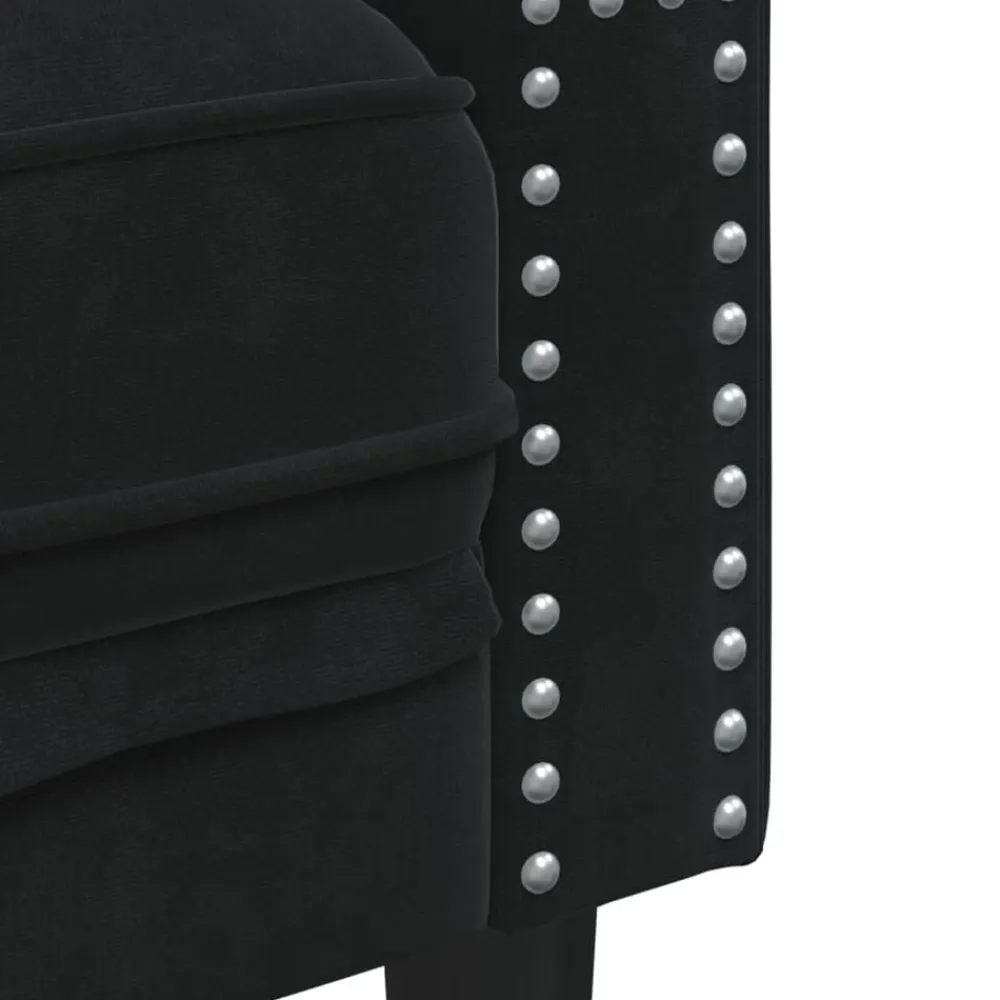 vidaXL Sofá Chesterfield 2 plazas con cojines terciopelo Negro Best