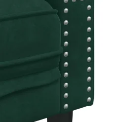 vidaXL Sofá Chesterfield 3 plazas con cojines terciopelo Verde oscuro Hot