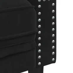 vidaXL Sofá Chesterfield 3 plazas con cojines terciopelo Negro Outlet
