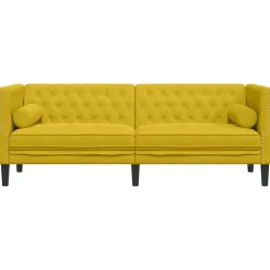 vidaXL Sofás-Sofá Chesterfield 3 plazas con cojines terciopelo