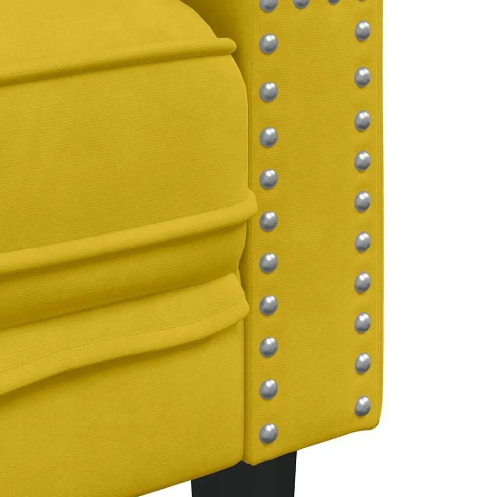 vidaXL Sofás-Sofá Chesterfield 3 plazas con cojines terciopelo