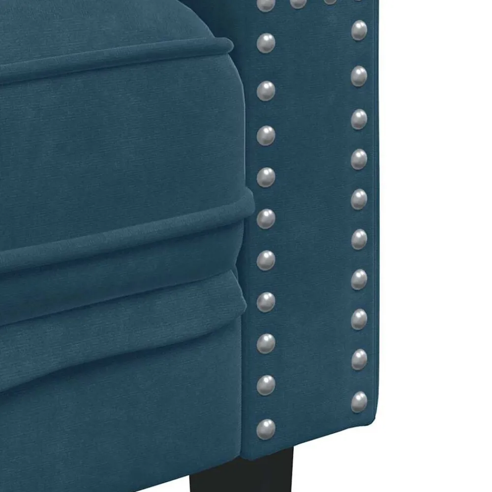 vidaXL Sofá Chesterfield 2 plazas con cojines terciopelo Azul Outlet