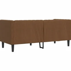 vidaXL Sofá Chesterfield de 2 plazas piel de ante sintético marrón Marrón Online