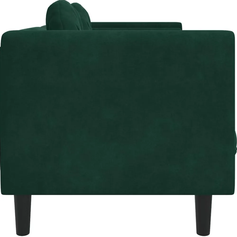 vidaXL Sofá con cojines 3 plazas terciopelo Verde oscuro Outlet