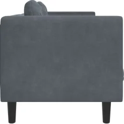 vidaXL Sofá con cojines 3 plazas terciopelo Gris oscuro