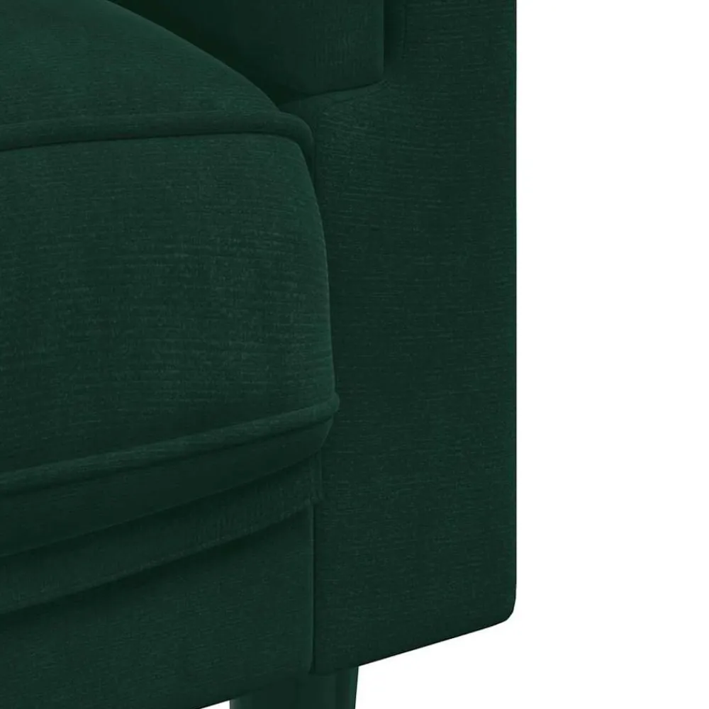 vidaXL Sofá con cojines 2 plazas terciopelo Verde oscuro