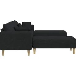 vidaXL Sofá con cojín 3 pcs tela Negro Best