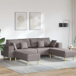 vidaXL Sofás-Sofá con cojín 3 pcs tela