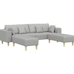 vidaXL Sofá con cojín 3 pcs tela Gris nube Discount