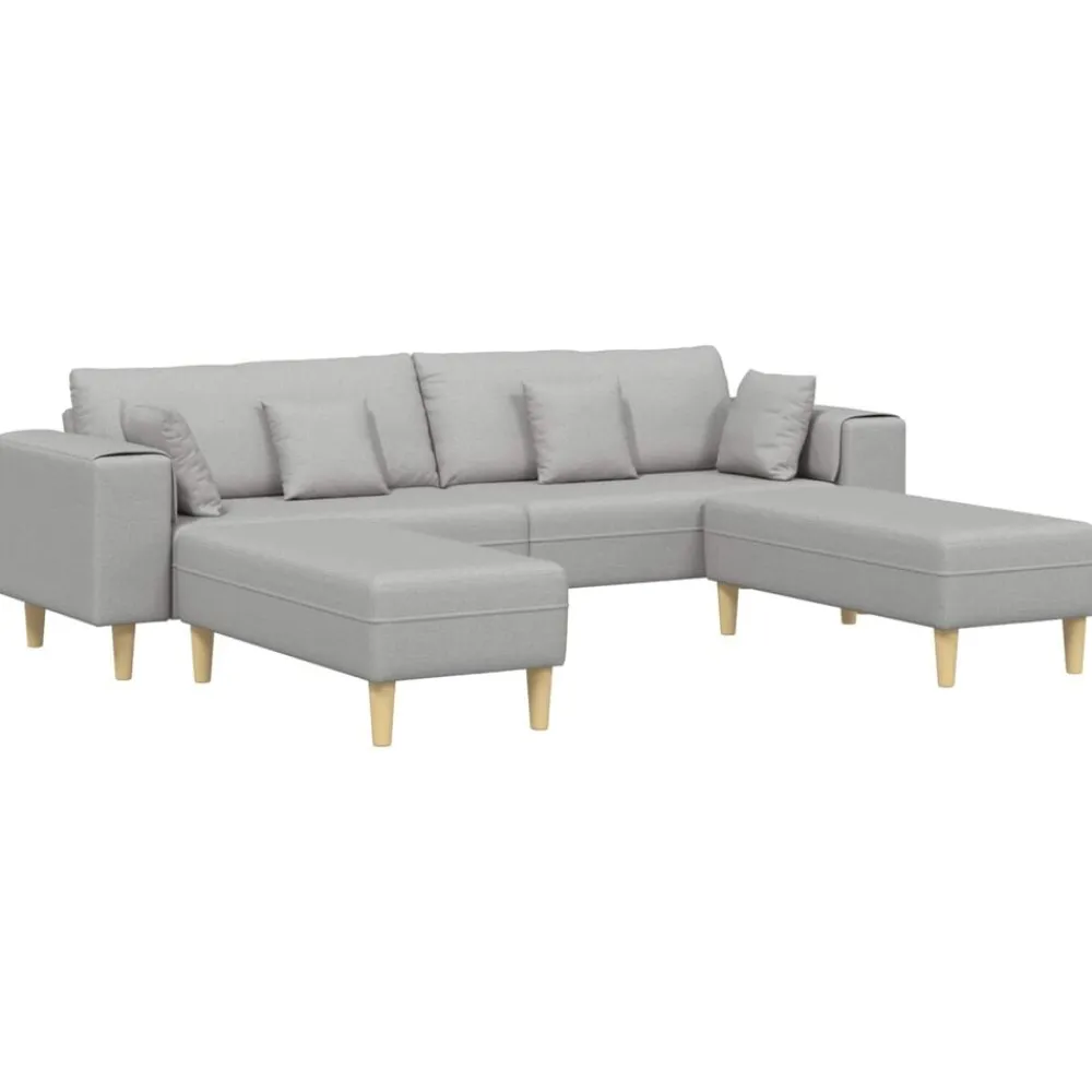vidaXL Sofá con cojín 3 pcs tela Gris nube Discount