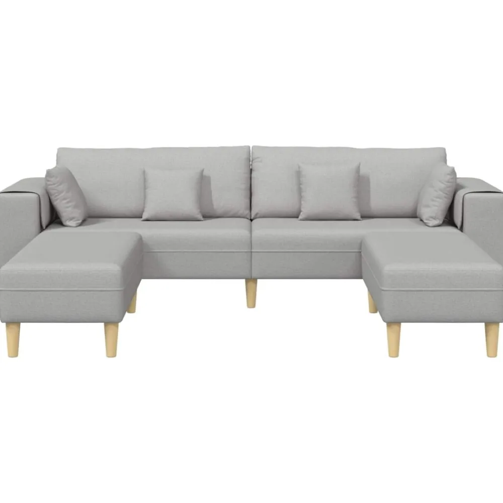 vidaXL Sofá con cojín 3 pcs tela Gris nube Discount