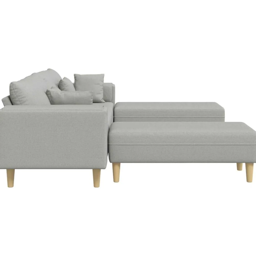 vidaXL Sofá con cojín 3 pcs tela Gris nube Discount