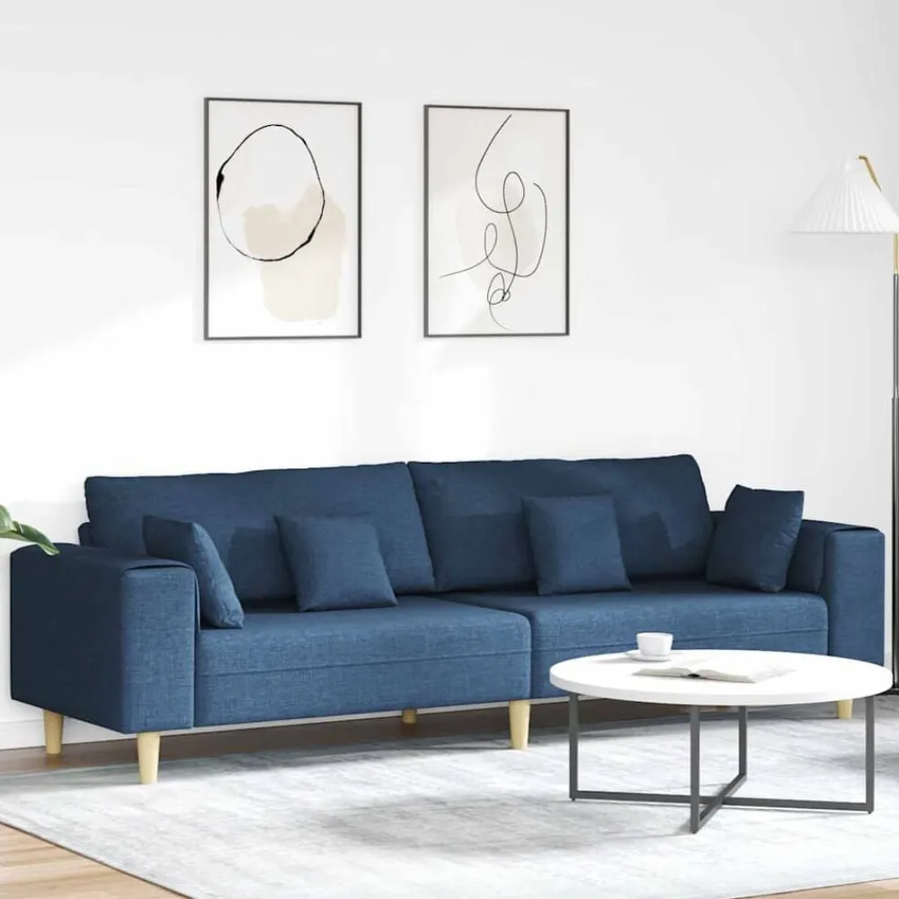vidaXL Sofás-Sofá con cojín 250 x 77 x 76 cm tela
