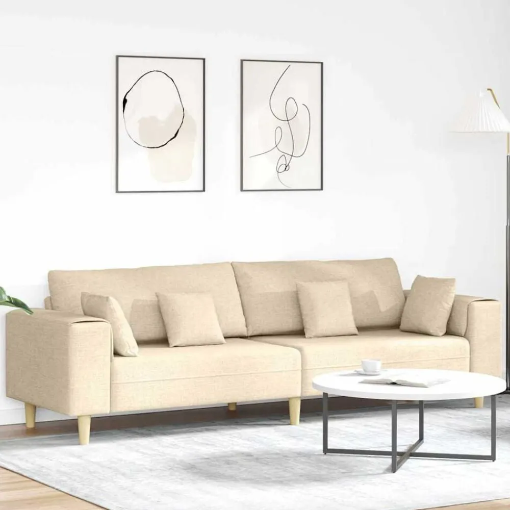 vidaXL Sofás-Sofá con cojín 250 x 77 x 76 cm tela