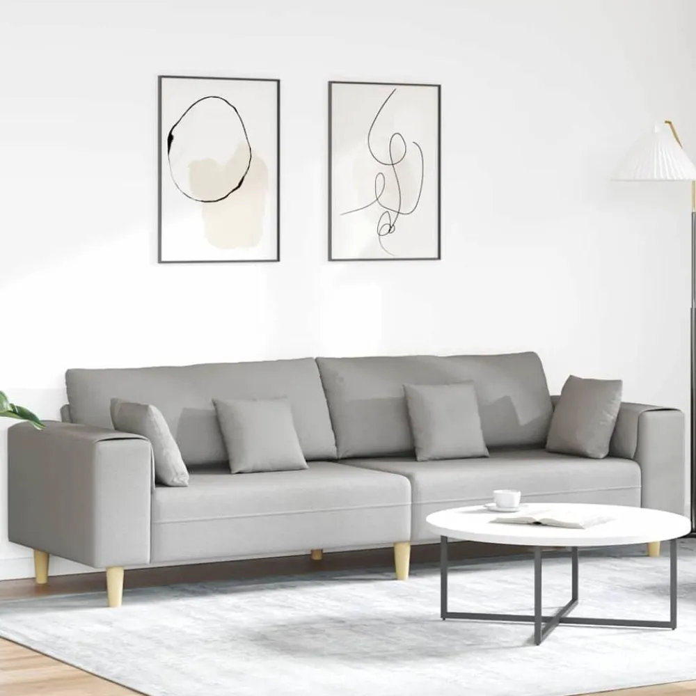 vidaXL Sofás-Sofá con cojín 250 x 77 x 76 cm tela
