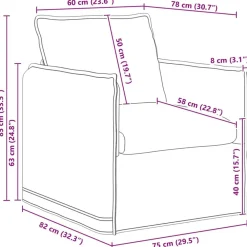 vidaXL Sofá 195 x 82 x 85 cm tela Crema New