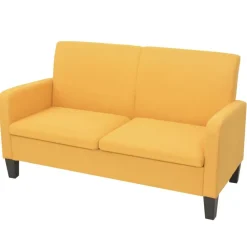 vidaXL Sofá de 2 plazas 135x65x76 cm Amarillo Hot